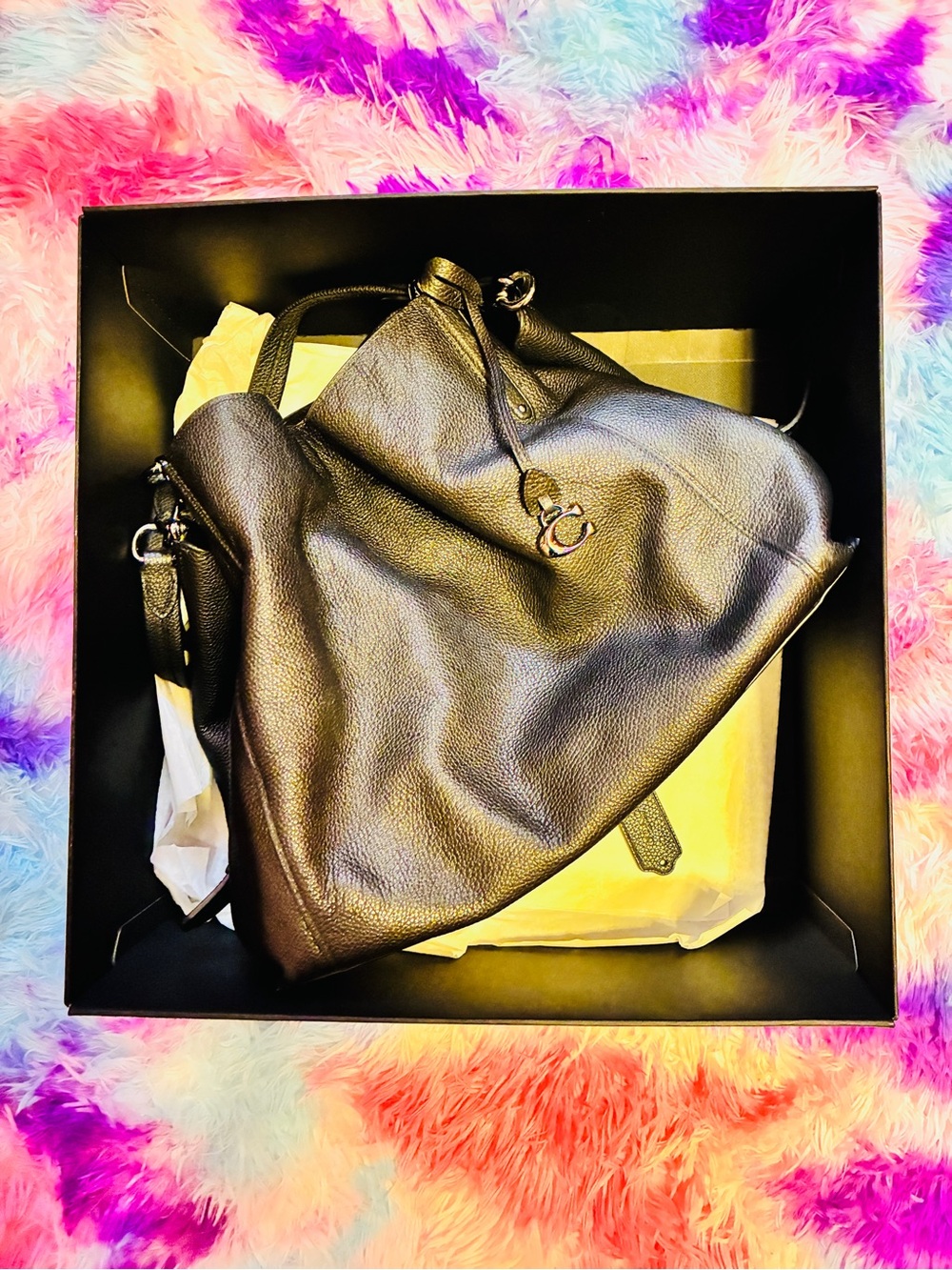 Coach Black Pebbled Leather Shoulder Bag - Picture 3 of 16